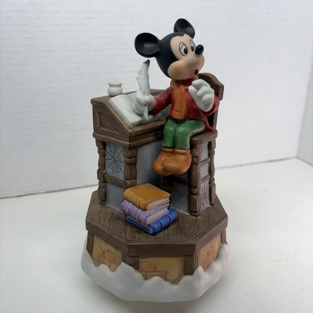 Disney Schmid Mickey Mouse Christmas Carol Music Box Figurine Not Working